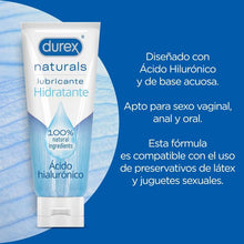 DUREX Naturals Lubricante Hidratante 100 ML – Hidratación Natural Con Ingredientes 100 Por Ciento Naturales