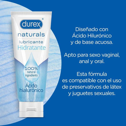 DUREX Naturals Lubricante Hidratante 100 ML – Hidratación Natural Con Ingredientes 100 Por Ciento Naturales