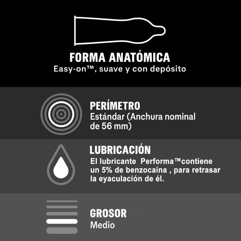 DUREX Placer Prolongado Retardante 12 Unidades – Preservativos Con Lubricante Innovador Para Mayor Disfrute