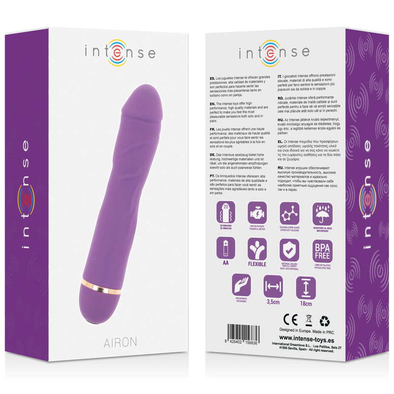 Comprar INTENSE Airon Vibrador 20 Velocidades Lila – Silicona Suave Con Diseño Elegante y Discreto-Noxtic
