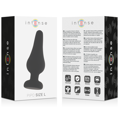 Plug anale INTENSE Pipo L Nero – Silicone morbido per un piacere intenso