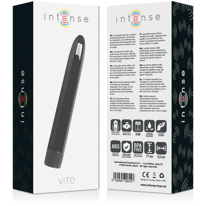 Comprar INTENSE Vito Vibrador Negro – Masajeador Con Fuertes Vibraciones Para Viajes-Noxtic