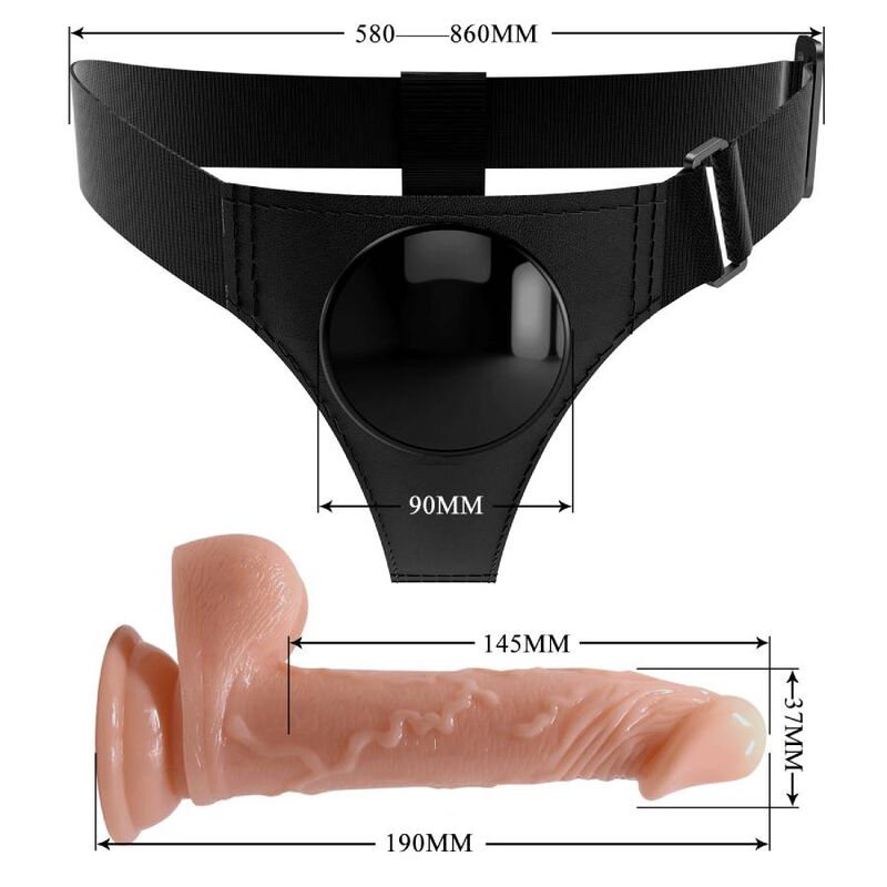 Pretty Love Harness Briefs – Imbracatura universale con dildo realistico per un piacere intenso