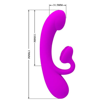 PRETTY LOVE - SINCERE SILICONE CLITORIS VIBRATOR AND SUCKER PURPLE