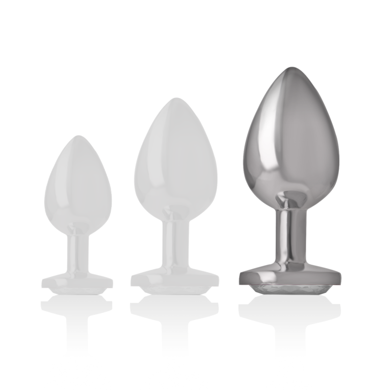 INTENSE Plug Anal Metal Aluminio Con Cristal Plata Talla L – Diseño Elegante Para Exploración Con Estilo