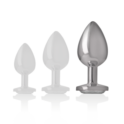 INTENSE Plug Anal Metal Aluminio Con Cristal Plata Talla L – Diseño Elegante Para Exploración Con Estilo