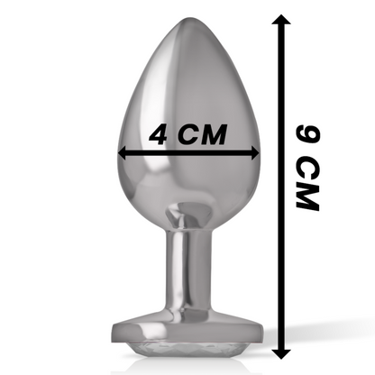 Comprar INTENSE Plug Anal Metal Aluminio Con Cristal Plata Talla L – Diseño Elegante Para Exploración Con Estilo-Noxtic