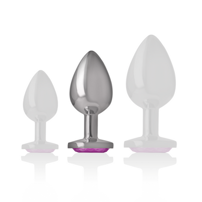 Comprar INTENSE Plug Anal Metal Con Cristal Rosa Talla M – Diseño Elegante Para Estimulación Sensible y Glamour-Noxtic