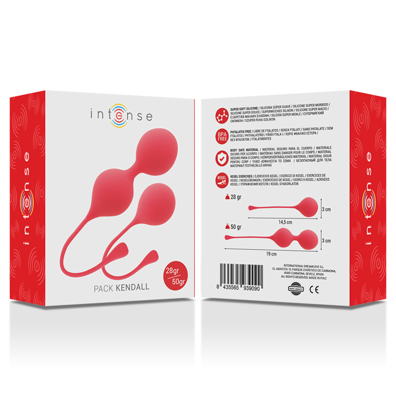 INTENSE Kegel Balls Pack Kendall Red – Silicone medico ipoallergenico per l'allenamento pelvico