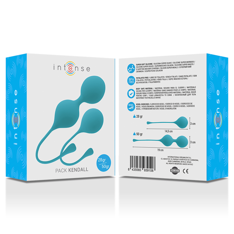 Confezione di palline di Kegel INTENSE Kendall Blue – Silicone medico per rafforzare il pavimento pelvico