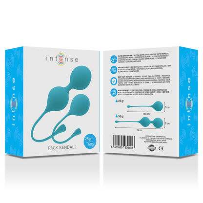 Confezione di palline di Kegel INTENSE Kendall Blue – Silicone medico per rafforzare il pavimento pelvico