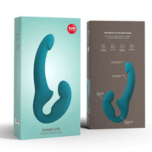 Comprar FUN FACTORY Share Lite Doble Dildo Arnés Deep Azul – Diseño Innovador Para Placer Compartido-Noxtic