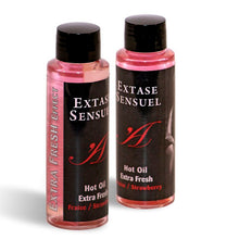 EXTASE SENSUAL Aceite Masaje Efecto Extra Fresh Fresa 100 ML – Aceite Nutritivo Con Efecto Frío-Calor Inmediato