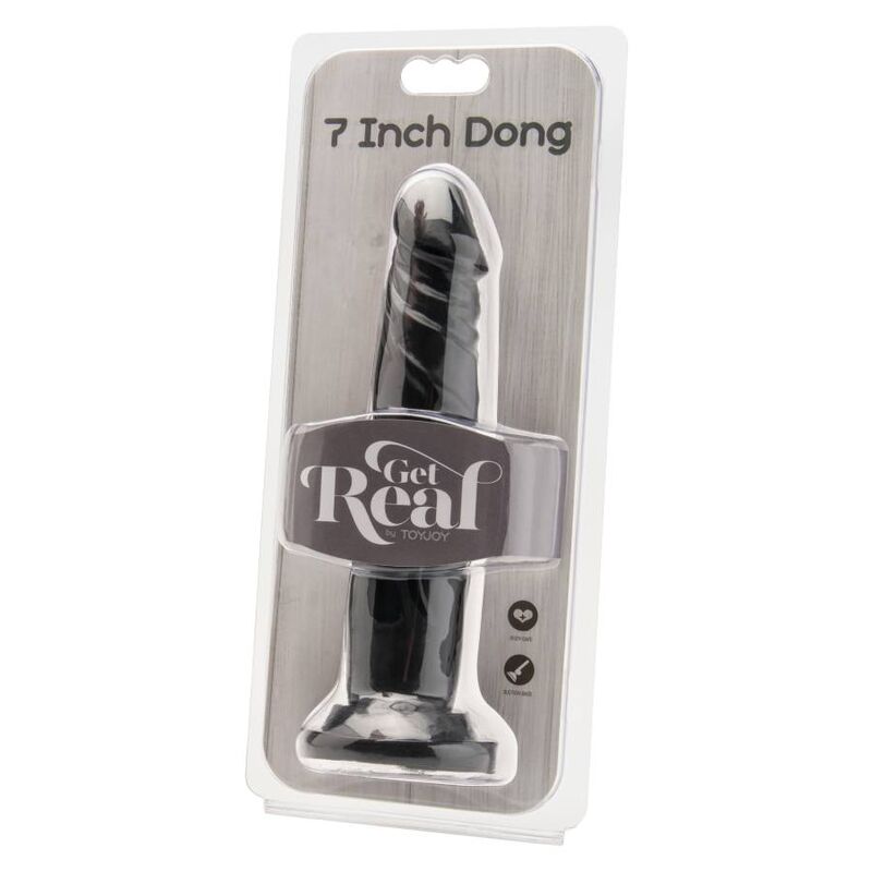 Comprar GET REAL Dong 18 Cm Negro – Diseño Realista Para Estimulación Profunda-Noxtic