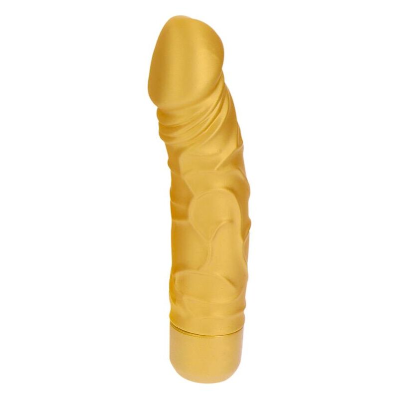 Get Real Gold Dicker Vibrador Dorado – Diseño Curvado Para Placer Intenso