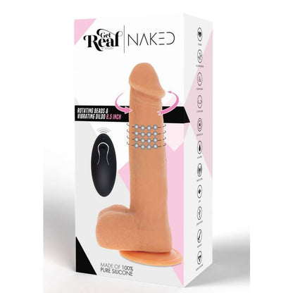 GET REAL - VIBRATING DILDO WITH ROTATING BALLS NATURAL