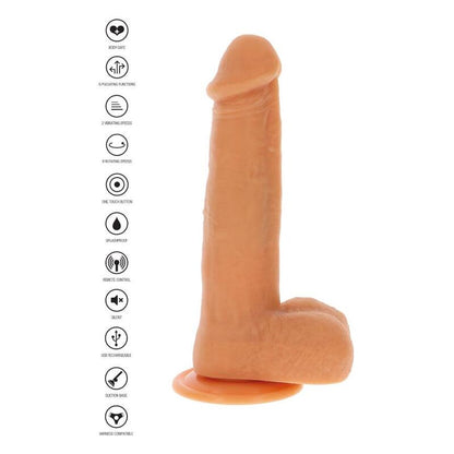 GET REAL - VIBRATING DILDO WITH ROTATING BALLS NATURAL