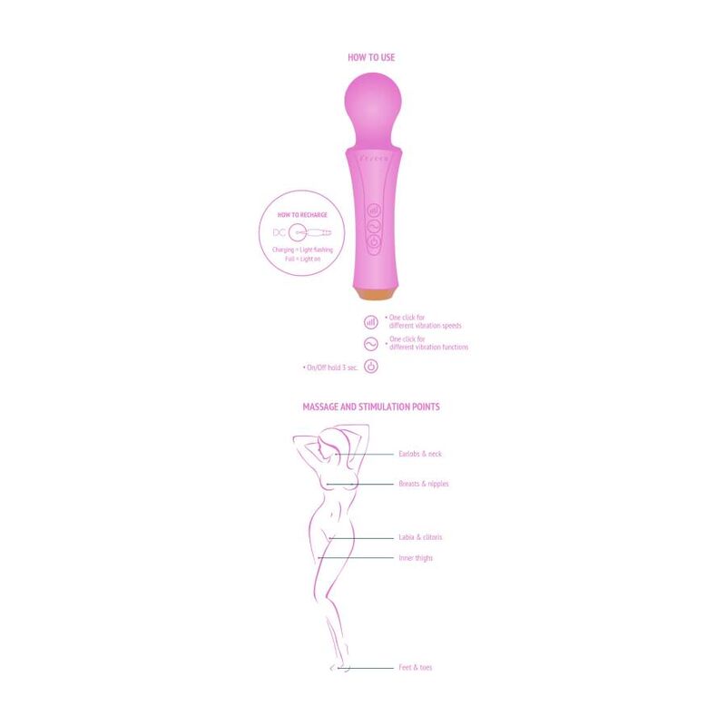 XOCOON Fuchsia Personal Wand – Massaggiatore ricaricabile con vibrazione profonda e confortevole