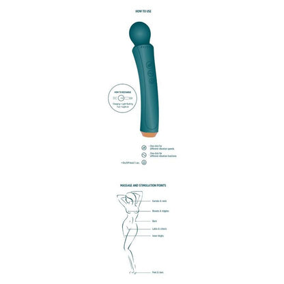 XOCOON The Curved Wand Green – Vibratore ricaricabile con design ergonomico per il piacere personale