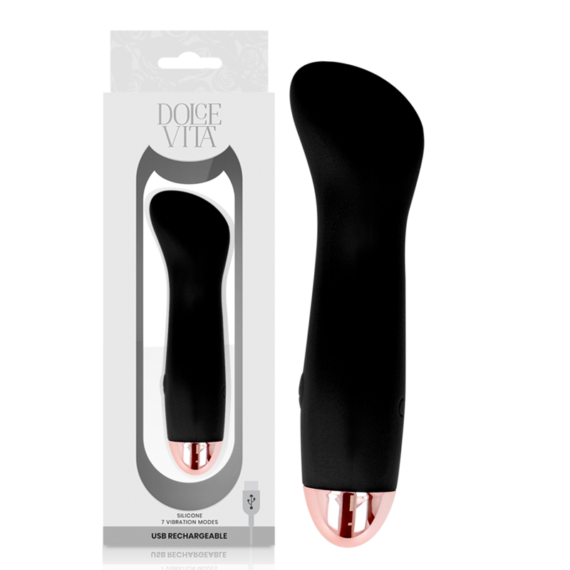 DOLCE VITA Vibrador Recargable One Negro – Diseño Elegante Con 7 Velocidades Para Placer Personalizado