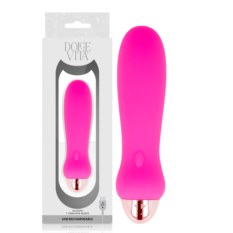 Vibratore ricaricabile DOLCE VITA Five Pink – Eleganza e 7 velocità per il piacere personale