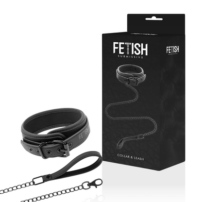 Fetish Submissive Collar Con Cadena – Accesorio Elegante Con Forro De Neopreno Para Estilo Y Comodidad