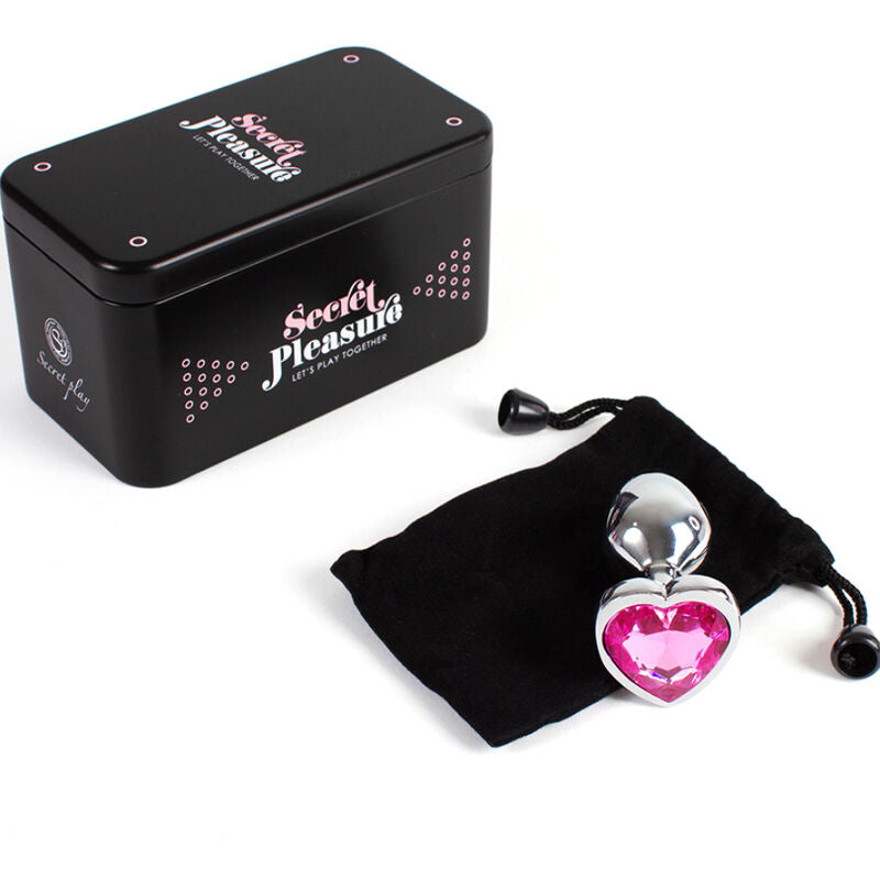 SECRETPLAY - METAL BUTT PLUG FUCHSIA HEART SIZE S 7 CM