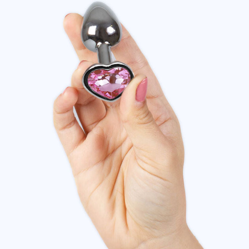 SECRETPLAY - METAL BUTT PLUG FUCHSIA HEART SIZE S 7 CM