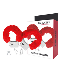 Comprar DARKNESS Esposas Metal Forradas Rojas – Comodidad y Resistencia Para Momentos Especiales-Noxtic