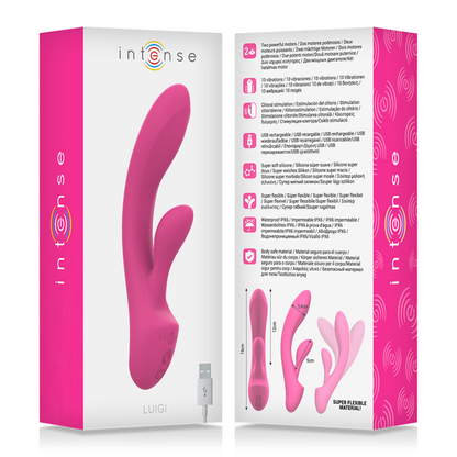 Comprar Intense Luigi Vibrador Rabbit Rosa – Estimulador Con Doble Motor Y Mango Ergonómico De Silicona-Noxtic