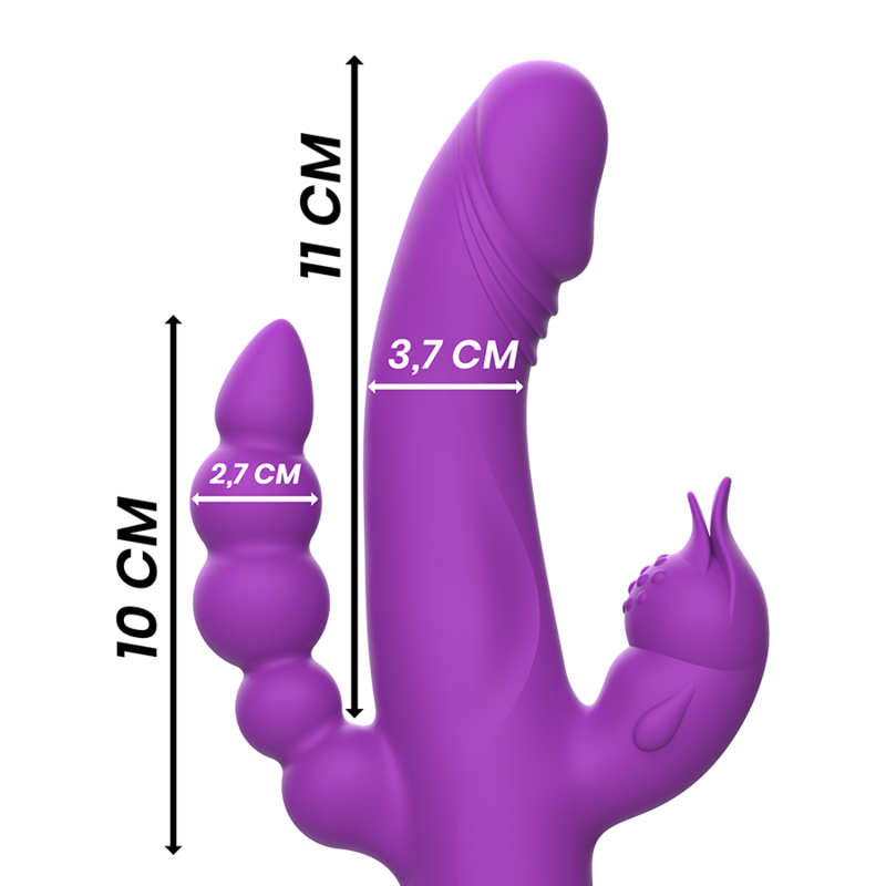 INTENSE - CASANOVA VIBRATOR RABBIT SILICONE TRIPLE MOTOR PURPLE