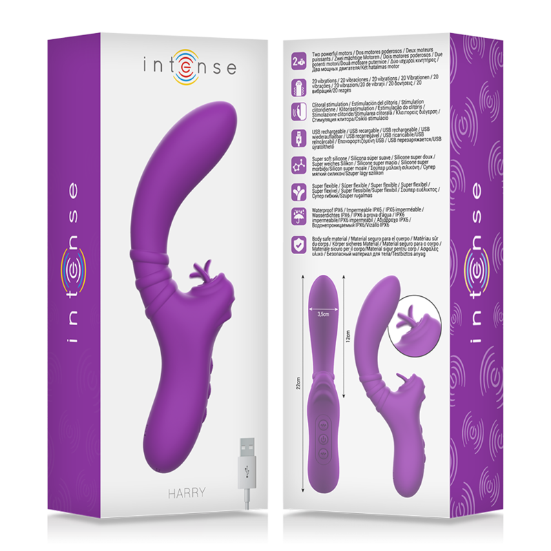 Vibratore viola flessibile Intense Harry – Stimolatore dal design ergonomico per sensazioni uniche