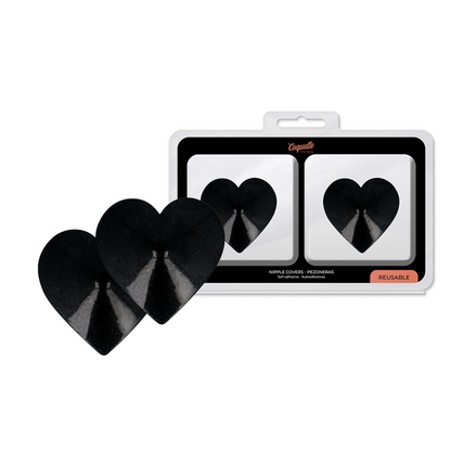 Comprar COQUETTE Chic Desire – Cubre Pezones Con Diseño Elegante En Forma De Corazones Negros-Noxtic