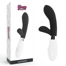 Comprar GLOSSY Jackson Rabbit Negro – Masajeador Ergonómico Con Potente Motor Para Placer Intenso-Noxtic