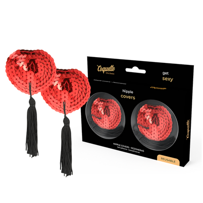 Comprar Coquette Chic Desire Cubre Pezones Rojo – Fáciles De Usar Con Cinta Autoadhesiva-Noxtic