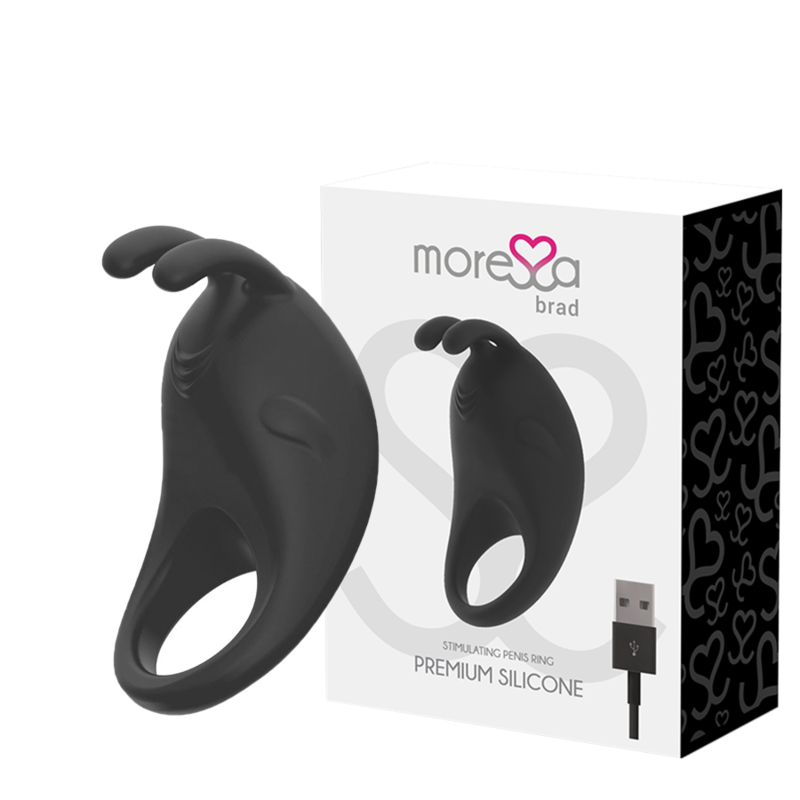 Comprar MORESSA Brad Premium Silicone Negro – Masajeador Recargable Con Anilla Confortable Para Sensaciones Intensas-Noxtic