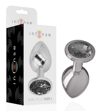 Comprar INTENSE Plug Anal Metal Con Cristal Negro Talla L – Diseño Glamuroso Para Una Experiencia Sensorial Única-Noxtic