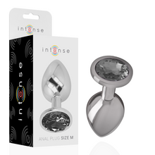 Comprar INTENSE Plug Anal Metal Con Cristal Negro Talla M – Diseño Elegante Para Placer Sensorial-Noxtic