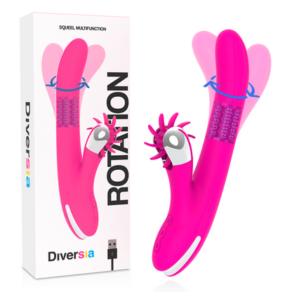 Comprar DIVERSIA Bunny Rotation 24 CM – Vibrador Recargable Con Diseño Elegante Y Funcionalidad Avanzada-Noxtic