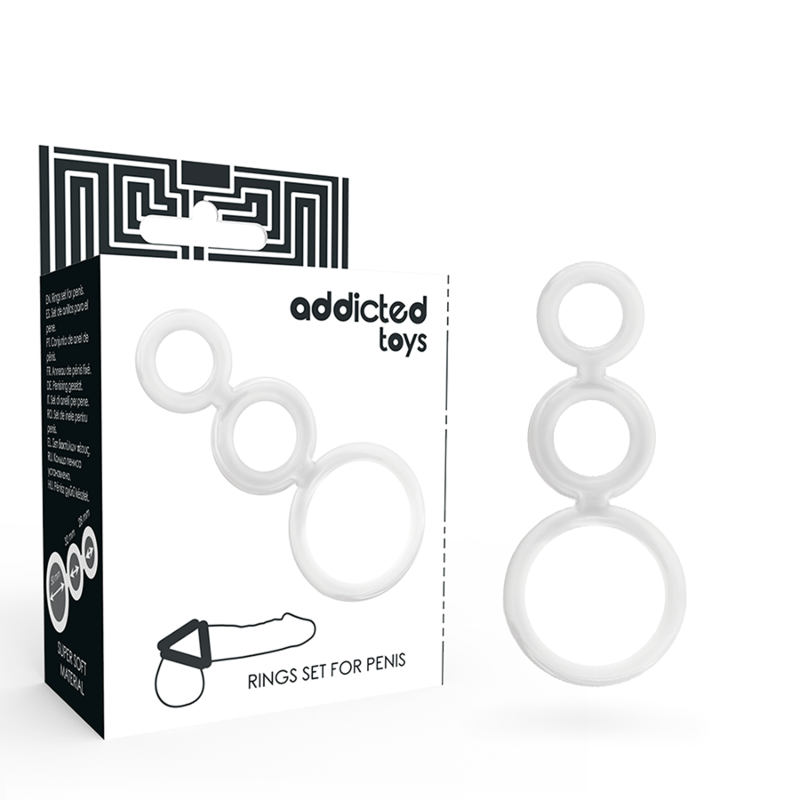Comprar ADDICTED TOYS Set Anillos Clear – Estimulación Confortable Para Placer Duradero-Noxtic