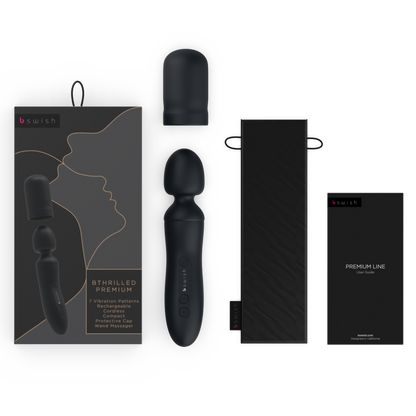 B SWISH Bthrilled Vibrador Wand Premium Negro – Diseño Elegante Con Funcionalidad Recargable
