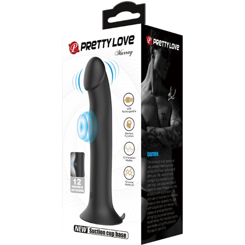 PRETTY LOVE Murray Vibrador Y Succionador Negro – Diseño Elegante Con 12 Funciones Para Placer Personalizado
