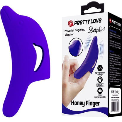 Stimolatore per dita Pretty Love Delphini Blu Scuro – Design ergonomico con silicone medico per sensazioni uniche
