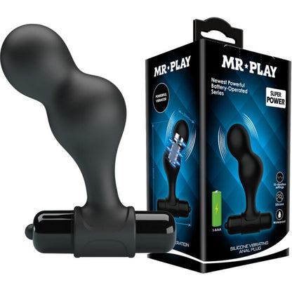 MR PLAY Plug anale vibrante in silicone nero – 10 funzioni di vibrazione per un piacere personalizzato