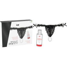 INTT Panty Brasileña Negra Con Perlas – Elegante Diseño Con Gel Lubricante A Base De Agua 50 Ml