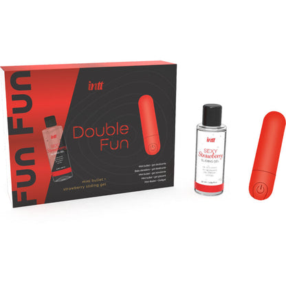 Comprar INTT Double Fun Kit – Vibradora Con Gel De Masaje Sabor Fresa Para Placer Compartido-Noxtic