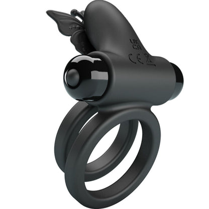 Comprar Pretty Love Doble Anillo Vibrador Negro – Innovador Juguete Con Estimulador Para Placer Compartido-Noxtic