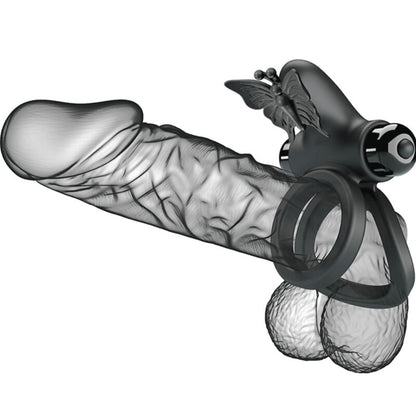 Comprar Pretty Love Doble Anillo Vibrador Negro – Innovador Juguete Con Estimulador Para Placer Compartido-Noxtic