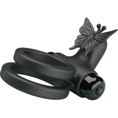 Comprar Pretty Love Doble Anillo Vibrador Negro – Innovador Juguete Con Estimulador Para Placer Compartido-Noxtic