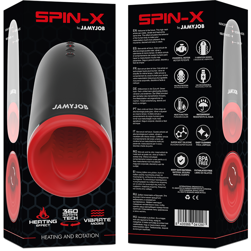 Comprar JAMYJOB Spin-X Masturbador – Diseño Con Rotación Y Función Calor Para Placer Único-Noxtic